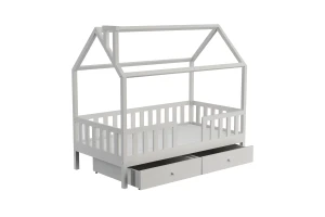 ROSI 140x200 Weiß Hausbett Einzelbett mit Schubladen Deine Möbel