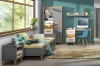 Komplettes Jugendzimmer-Möbelset in Grau und Weiß mit Schreibtisch, Bett und Schrank.