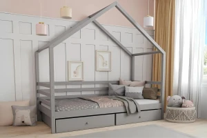 COMET 140x200 Rosa Hausbett Kinderbett mit Schubladen Deine Möbel