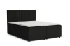 Modernes Boxspringbett in Schwarz mit hohem, gestepptem Kopfteil