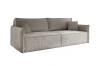Modernes Polstersofa in Taupe mit strukturiertem Bouclé-Stoff.