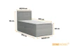 Detaillierte Maße des Boxspringbetts JAX: Höhe 110cm, Länge 205cm und verschiedene Breiten.