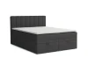 Boxspringbett in Anthrazit mit gestepptem Kopfteil für das Schlafzimmer.