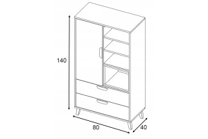 JUSTIN 5 Hochkommode Kommode Jugendkommode Sideboard 80 cm breit Deine Möbel