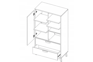 JUSTIN 5 Hochkommode Kommode Jugendkommode Sideboard 80 cm breit Deine Möbel