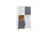 Justin Highboard in Weiß, Grau und Eiche, modernes skandinavisches Design