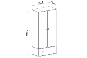 OKTAVIA 01 Kinderkleiderschrank Kleiderschrank Schrank 2-türig 90 cm breit Deine Möbel