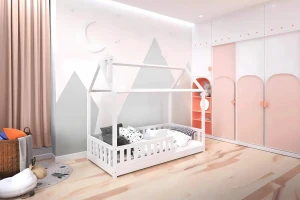 ROSI 80x160 Weiß Bodenbett Hausbett Einzelbett Deine Möbel