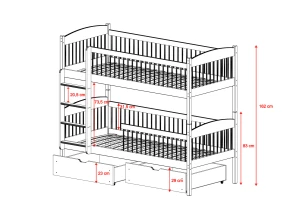 LUNEA 90x200 Natur Kiefer Etagenbett inkl. Lattenrost und Schubladen Deine Möbel  