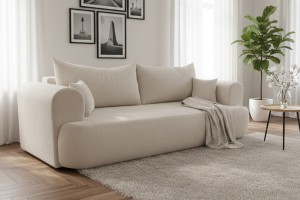 BRAVO Sofa Schlafsofa  Bouclé-Stoff Deine Möbel