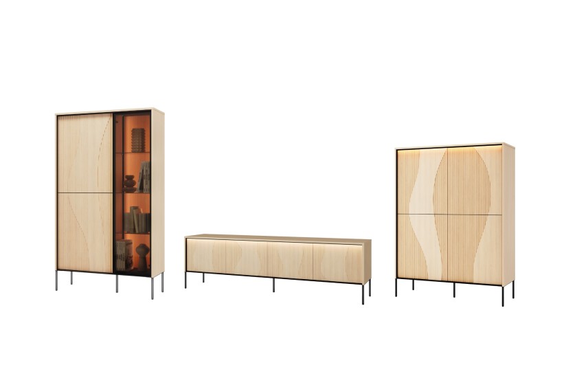 FAVOS A Wohnzimmer-Set modernes Wohnzimmermöbel mit LED-Beleuchtung Deine Möbel 