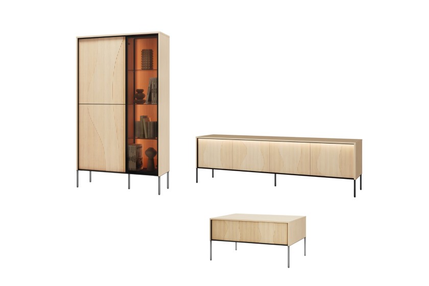 FAVOS B Wohnzimmer-Set modernes Wohnzimmermöbel mit LED-Beleuchtung Deine Möbel 