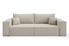 Minimalistisches beiges Sofa mit Bouclé-Stoffbezug und Kissen