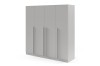 Großer 4-türiger Kleiderschrank der Brisso Serie in elegantem Platingrau.