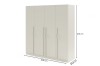Kleiderschrank 4-türig in Beige, Maße 200x210x60,5 cm, BRISSO Kollektion.
