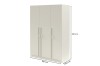 Modern 3-door wardrobe in beige with ergonomic handles and dimensions 150x210x60,5 cm.