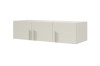 Moderne hangkast Brisso BRN2 in Kasjmier-Beige met drie deuren en verticale handgrepen.