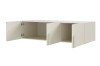 Interior view of the three-door Brisso BRN2 cabinet in Cashmere with plenty of storage space.