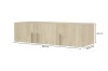 Product dimensions wall cabinet: Width 150 cm, height 40 cm, depth 60,5 cm – technical drawing.