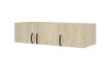Wall cabinet in light oak with decorative black metal handles for modern living style.