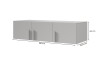 Technische tekening met afmetingen: grijs dressoir 150 cm breed en 40 cm hoog.