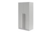 Modern two-door wardrobe in white with long vertical handles.