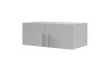 Grey top unit 2-door with simple handles, compact wall unit for office or hallway.