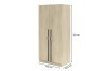 Dimensions of the wardrobe with black handles: 100x210x60.5 cm.
