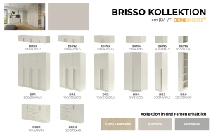 BRISSO BR6 Regal 58,5 cm, Kaschmir, Eiche Cremona, Platingrau, Metallgriffen Deine Möbel  