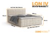 Detaillierte Maße und Abmessungen für das Lon IV Boxspringbett in verschiedenen Größen.