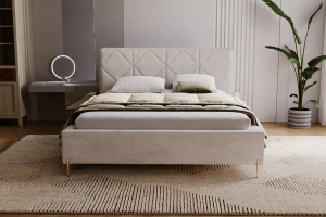 LEO Polsterbett mit Bettkasten und Lattenrost Samt-Optik Deine Möbel