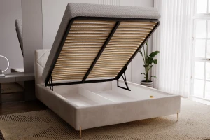 LEO Polsterbett mit Bettkasten und Lattenrost Samt-Optik Deine Möbel