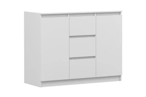  SIMO 04 Kommode in weiß, 120 cm, 2 Türen, 3 Schubladen, SIMO-Kollektion Deine Möbel