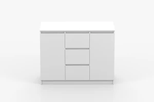  SIMO 04 Kommode in weiß, 120 cm, 2 Türen, 3 Schubladen, SIMO-Kollektion Deine Möbel