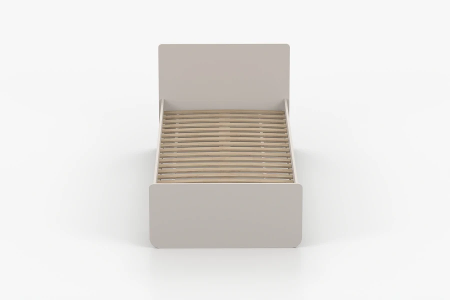 Modernes Bettgestell in Beige mit Lattenrost ohne Matratze