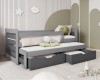 Gemütliches Kinderzimmer mit grauem Funktionsbett, Sternen-Wanddeko und modernem Design.