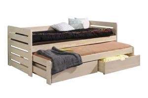 TED 80x180 Natur Kiefer Kinderbett Ausziehbett mit Schubladen Deine Möbel  