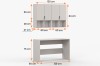 Maßangaben für das Schreibtisch-Set Mano: 120 cm breiter Tisch und passender Hängeschrank.