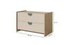 Niedrige Kommode Lexo mit 2 Schubladen in Eiche und Beige, 93x61x50 cm