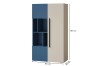 Zweifarbiger LIMA Schrank in Blau und Beige mit Maßen 90x157x40 cm für das Kinderzimmer.