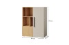 Kombischrank in Eiche-Optik und Beige mit Maßen: 90 x 117 x 40 cm.