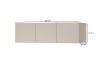 Maße des beigen Hängeschranks aus der Lima Kollektion: 135 cm Breite, 41 cm Höhe und 60 cm Tiefe.