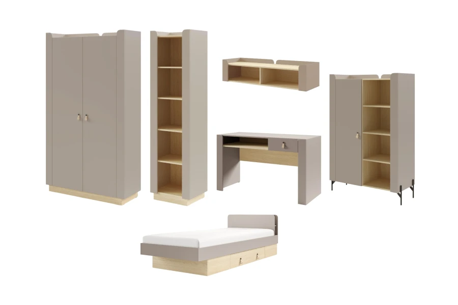 Auswahl an SOVI Möbeln für das Kinder- oder Jugendzimmer in zeitlosem Design und neutralen Farben.