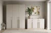 zijaanzicht kledingkast en dressoir set