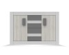 Sideboard mit zwei Türen und vier Schubladen in Weiß-Grau-Kombination für das moderne Schlafzimmer.
