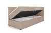 Mila children's sofa in beige with open bed box for additional storage space.