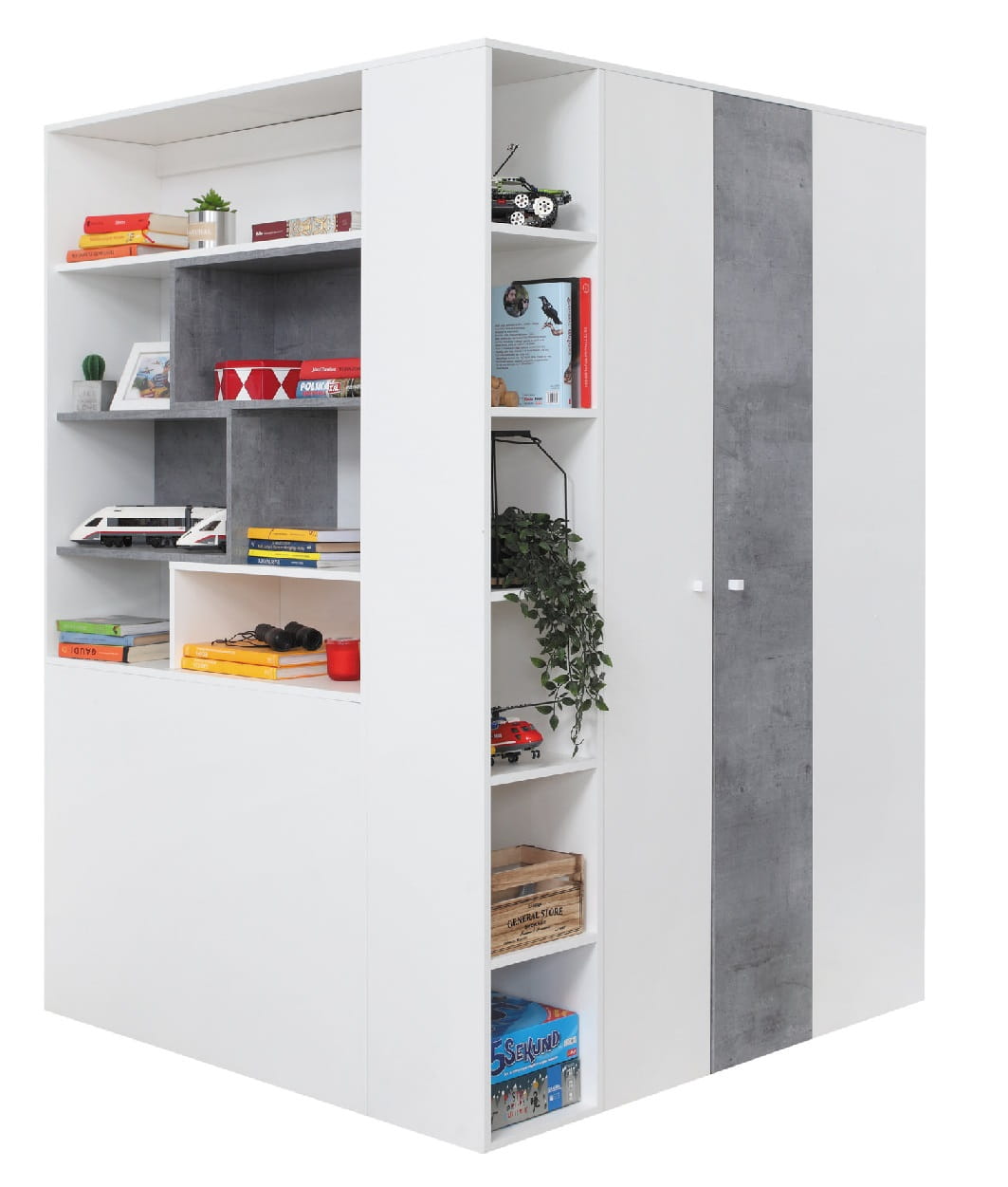 SIMON S01 Corner Wardrobe White - Your Furniture