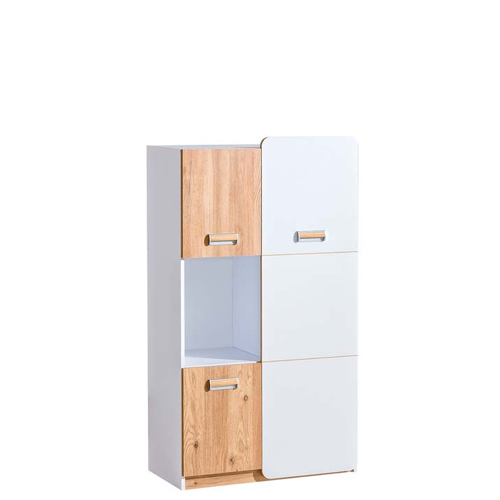 LUKA L5 Regal Weiß Matt/Eiche Deine Möbel