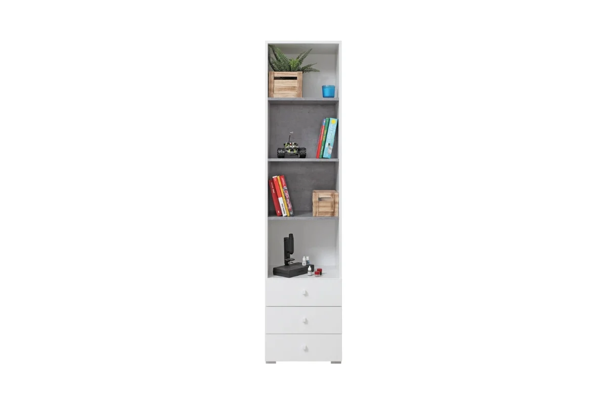 SIMON S07 Shelving Unit with Drawers White Your Furniture