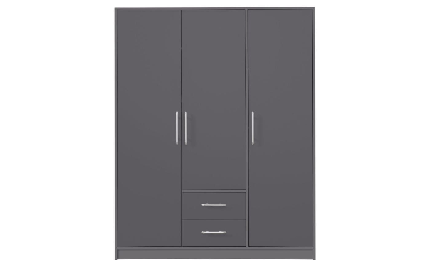 SAM SR2 Kleiderschrank 3-türig Garderobe Garderobensystem Anthrazit Deine Möbel